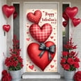 thumbnail image 3 of Red Heart Valentine's Day Banner Romantic Heart Backdrop Pink Background Gold Leaves Love Display for Valentine's Day Party Romantic Date Photo Shoot, 3 of 9