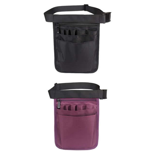 2pcs Enfermera Organizador Cinturón Riñonera Bolsa para accesorios Herramienta Negro