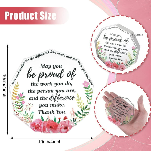 Inteprter Regalo conmemorativo de placa acrílica para recordar a sus seres queridos, adecuado para cualquier ocasión, regalos para seres Decoración del hogar