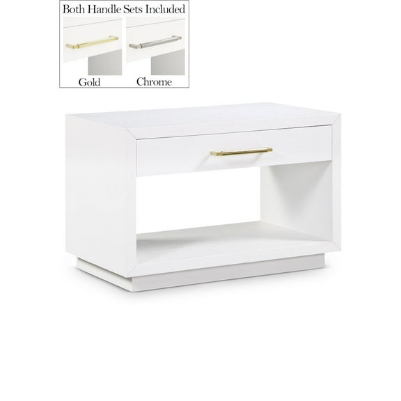Meridian Furniture Avery White Wood Veneer Night Stand
