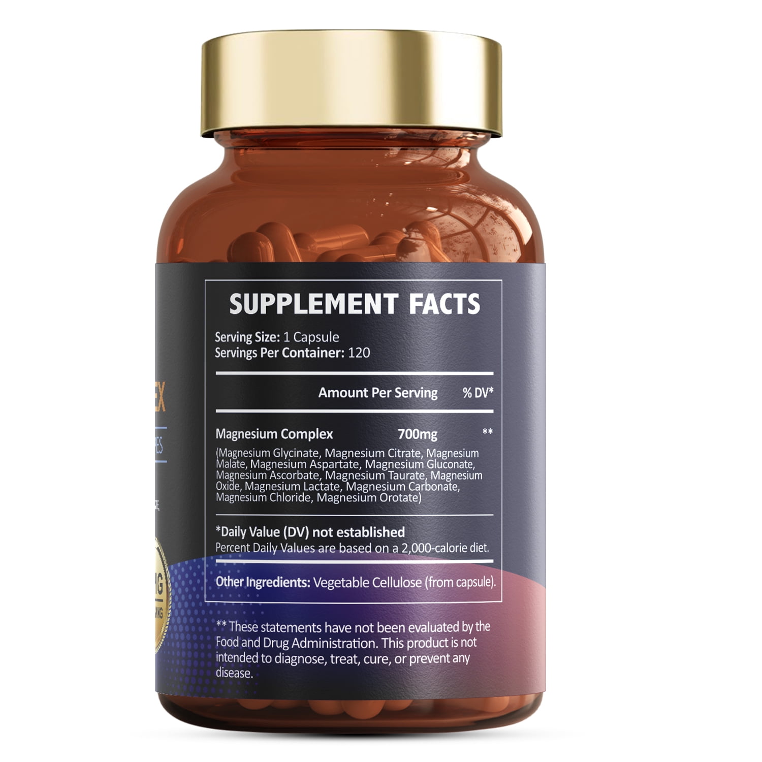 Totaria Magnesium Complex 700mg 12-in-1 Magnesium Supplement Relaxation, Muscle ,Heart Support , Vegan 120 Capsules