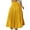 Yellow, variant on VONDA Women's Fashion High Waist Pleated Casual Solid Color Baggy Skirts