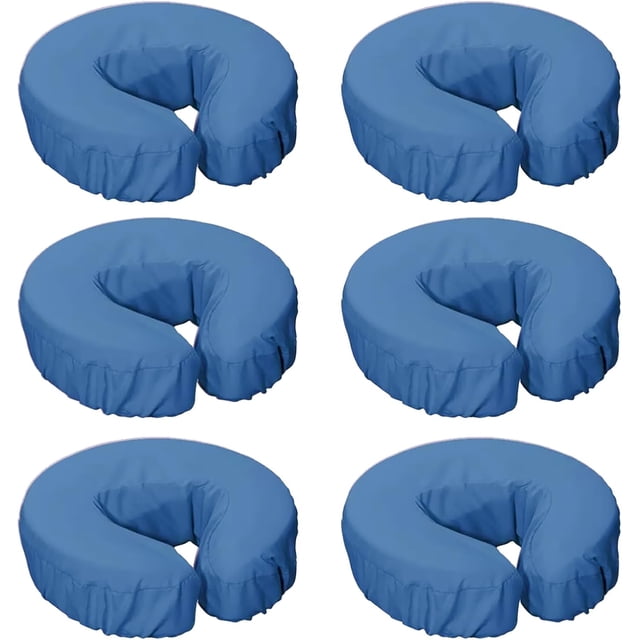 Housses de Repose-Visage en Microfibre Réutilisables Extra Douces et Lourdes pour Tables et Chaises de Massage, Bleu, 1 Unité (Lot de 6)
