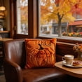 thumbnail image 6 of Dmlowu Fall Pumpkin Pillow Covers for Couch, Soft Plush Corduroy Embroidered Pillow Cases for Thanksgiving Halloween Decorations, Warm Autumn Orange, 18 x 18 inch, 6 of 6