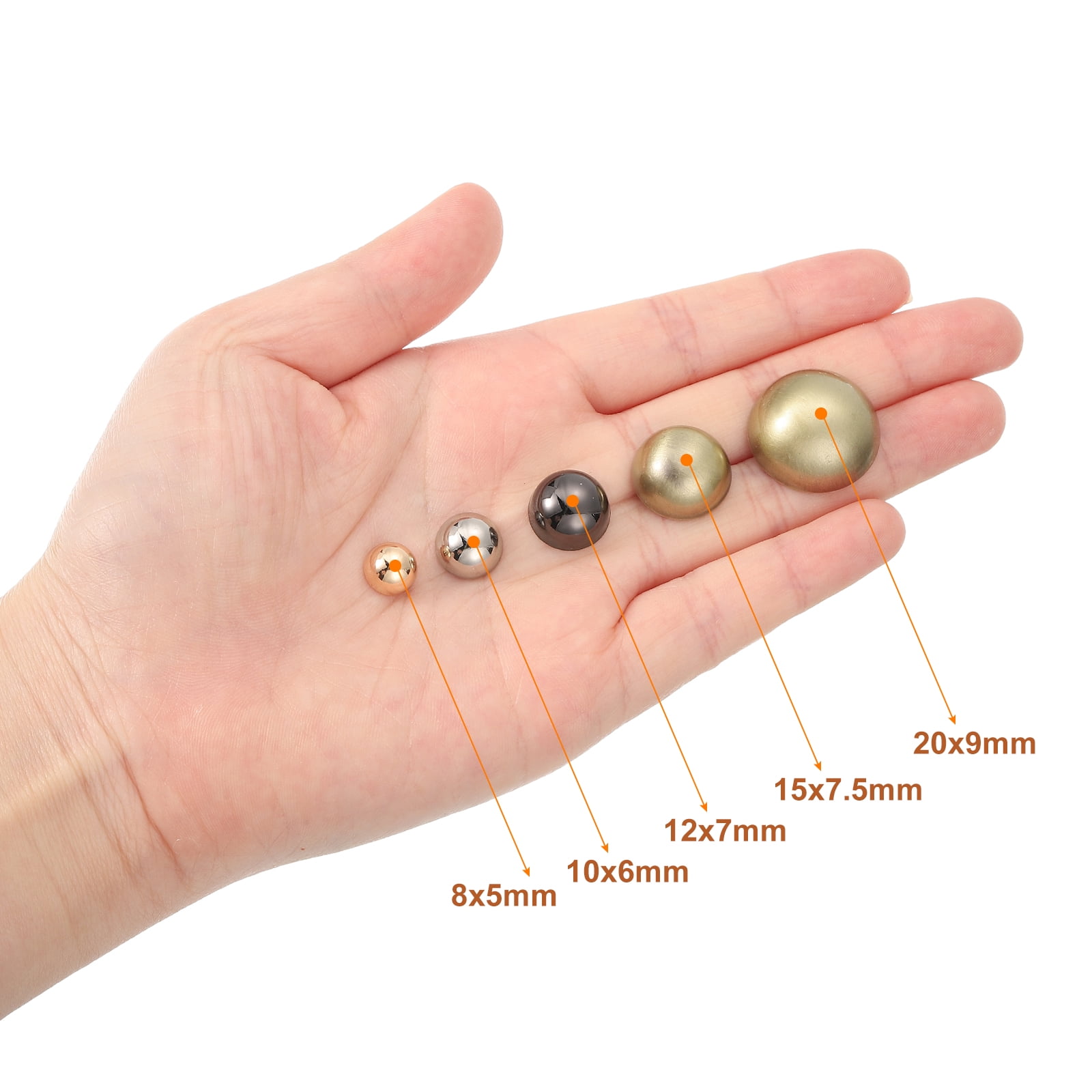 Unique Bargains Screw Back Rivets Solid Round Head Leather Studs Silver Tone 10x6mm