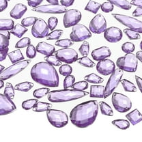 Uxcell Sew on Rhinestones Flatback Crystal Acrylic Gems Diamante for DIY Crafts Dress Clothes Shoes Bag Decorations - Mixed Shape (200Pcs, Purple)