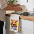 thumbnail image 6 of Gumesh Highland Cow Kitchen Towels 2-Pack – 25.9x17.7 Inch Super Absorbent Dish Cloths, Farmhouse Tea Towels for Drying Dishes, Hand Towels for Bathroom, 6 of 6