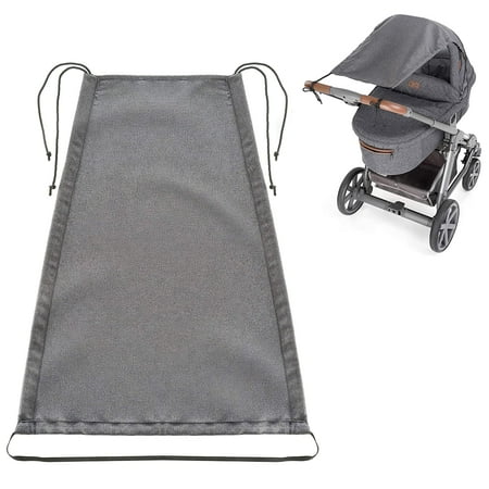 

Heldig Universal Awning for Prams Baby Baths - Tear-Resistant Sun Protection with Uv Protection Coating 50+ And Roller Blind Function - Melange GreyB