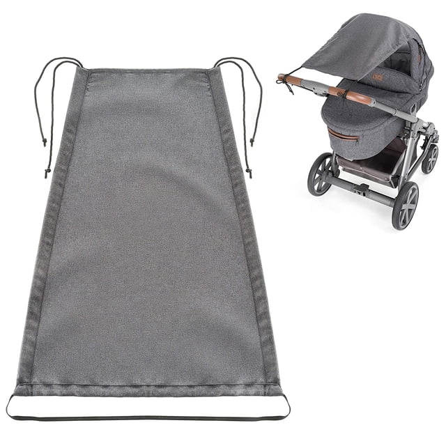 Toldo universal para cochecitos, bañeras para bebés - Protector solar resistente al desgarro con revestimiento de protección UV 50+ y persianas enrollables - Gris Mélange Ormromra LN-1576