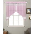 thumbnail image 2 of Pink Striped Swag Valances for Windows, Luxurious White Stripes Modern Abstract Art Rod Pocket Sheer Valances for Windows, Swag Toppers Light Filtering for Kitchen Living Room 2 Panels 28''x36'', 2 of 6