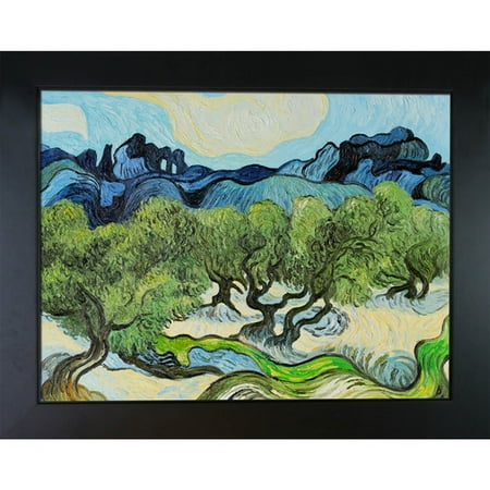 Wildon Home Olive Trees with the Alpilles in the Background by Vincent Van Gogh Framed Painting
