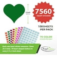 thumbnail image 2 of Self Adhesive Heart Stickers Sheets 1/2 inch (0.50), Scrapbooking Sticker for Stationery, Arts & Crafts 13mm, 7560-Pack (Neon Green) by Royal Green, 2 of 6