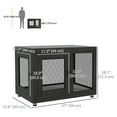 thumbnail image 3 of PawHut Pet Crate End Table with Water-resistant Cushion, Double-Door Black, 3 of 9