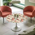 thumbnail image 4 of Branch Leaves Flower Elastic Fitted Round Table Cover Floral Bird Plant Waterproof Outdoor Tablecloth for Holiday Party, Picnic, Patio & Dining Fits Tables Up to 36"-44", 4 of 8