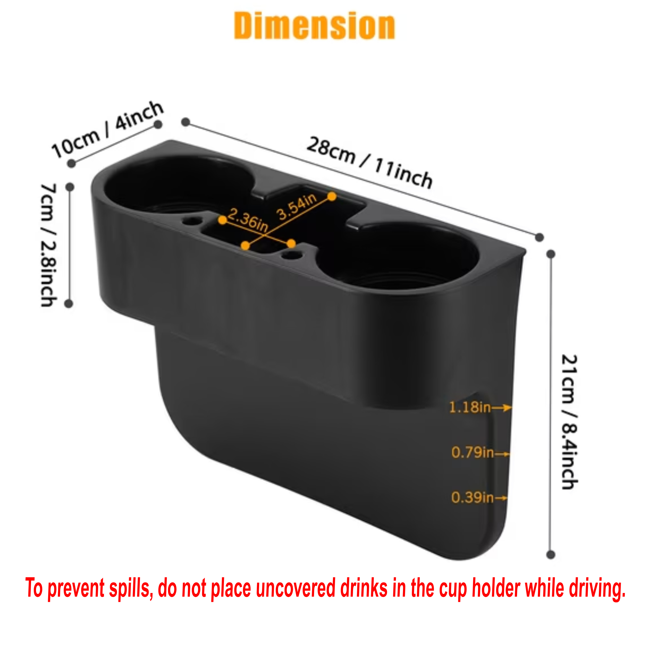 EEEkit Seat Seam Wedge Cup Holder with Storage photo 2