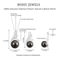 thumbnail image 6 of Rosec Jewels Tahitian Pearl Diamond Jewelry Set for Women - AAA Quality - Designer Necklace and Earrings Set with Jewelry Box, 18K White Gold, 6 of 7
