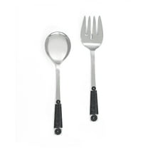 Yo Treasure Tiramisu Wire Wrapped Stainless Steel Black Salad Server Set