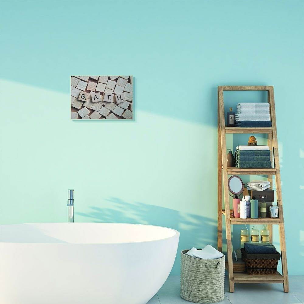 Stupell Industries Bath Scrabble Letters Bathroom Photograph Wall Plaque by Daphne Polselli