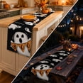 thumbnail image 3 of Voglyf Spooky Ghost Pumpkin Halloween Table Runner, 13脳72 Inch Farmhouse Linen Table Decor With Bat Spider Web Haunted Castle Pattern For Halloween Party Dining Table Centerpiece(#A), 3 of 8