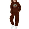 thumbnail image 2 of Conjunto de sudadera con capucha de manga larga para niños con estampado invernal y pantalones deportivos con lazo en las piernas, deportivo informal con forro polar para mayor calidez, conjunto de do, 2 of 5
