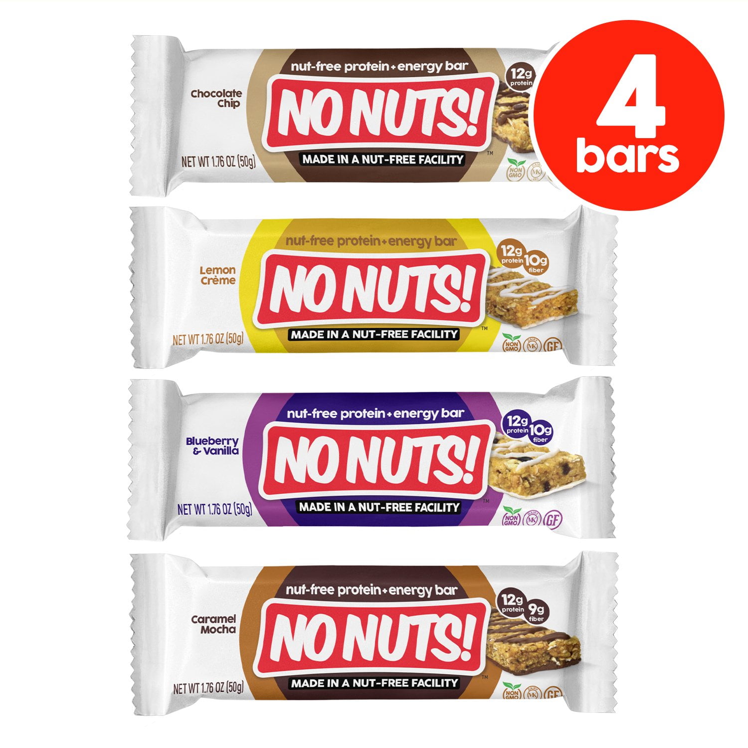 No Nuts! Protein Bars Energy Bars 100 NutFree Vegan Protein Bars Sampler