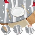 thumbnail image 4 of Gray Christmas Cardinal Bird Pattern Round Fitted Tablecloth with Elastic Edge,Dining Table Cover Waterproof,Outdoor Round Tablecloth for Camping,Dining,Indoor and Outdoor, 4 of 7