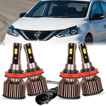 LED Headlights Bulb for Nissan Sentra 2013-2023 H9 High Beam H11 Low Beam 4pcs