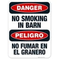 thumbnail image 1 of No Smoking In Barn Bilingual Sign, OSHA Danger Sign, 18x24 Aluminum, 1 of 1