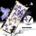 thumbnail image 5 of for Samsung Galaxy A14 Case for Women,Rivet Metal Corner Design Phone Case Cover with Bling Diamond Ring Suitable for Samsung Galaxy A14 4G/ 5G 6.6" BF-Purple Butterfly, 5 of 18