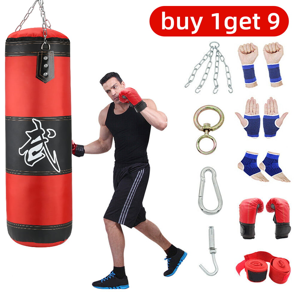 Kids Punching Bag Adult Unfilled Kick Boxing Training Bag MMA Martial Arts Glove