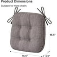 thumbnail image 6 of Chair Cushions for Dining Chairs 6 Pack, Tufted Memory Foam Kitchen Seat Cushions, Non-Slip Chair Pads with Ties, 16.5” x 16.5” x 3.5”-Set of 6（Light Brown）, 6 of 14