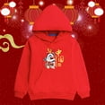 thumbnail image 2 of Otqutp Baby Casual Blouse Children's Spring Festival Hoodie New Year Wear Red Foreign New Year Greetings Clothes Child Tops for 4-11 Years Winter Fall Shirt Casual Pullover Sweatshirt(E,4-5 Years), 2 of 9