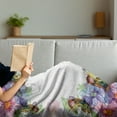 thumbnail image 3 of Floral Soft Flannel Fleece Throw Blanket, Watercolor Design Vivid Spring Petals and Butteefflies Frame, Cozy Plush for Indoor and Outdoor Use, 70" x 90", Multicolor, by Ambesonne, 3 of 5