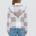 thumbnail image 2 of Winter Warm Plaid Jackets for Kids Boys Girls Open Front Hooded Cardigan Trendy Fuzzy Fleece Outerwear New Waterproof Jackets for Girl Gray 90, 2 of 6
