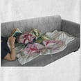 thumbnail image 5 of Peony Soft Flannel Fleece Throw Blanket, Watercolor Hand Drawn Romantic Flowers Illustration, Cozy Plush for Indoor and Outdoor Use, 60" x 80", Baby Pink Taupe, by Ambesonne, 5 of 5