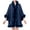 Navy, variant on Poncho Shawl Wrap Women Cape Irregular Faux Plush Trim Coat Cardigan Dressy Cloak Navy Free Size