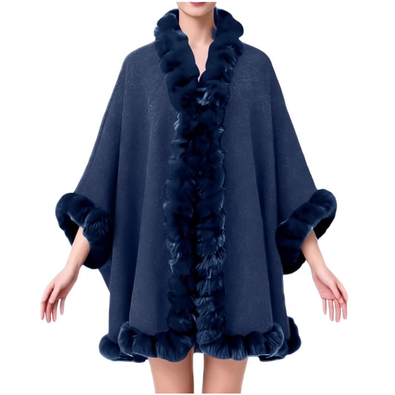 Lovskoo Womens Faux Fur Coats Warm Mid Long Furry Jackets Long Sleeve Lapel Winter Fluffy Outerwear Shaggy Parka Coat