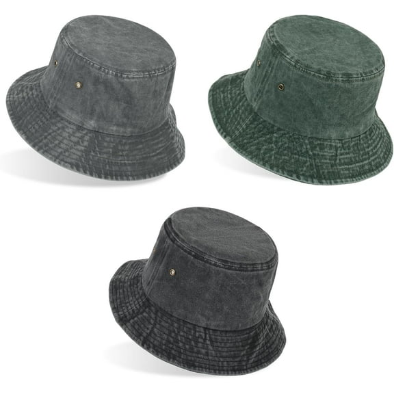 3 Pieces Bucket Hat Outdoor Sun Hat Beach Fishing Hat for Women Men