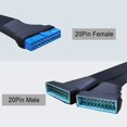 thumbnail image 2 of GINTOOYUN Cable de extensión de encabezado USB 3.0 19/20 Pin 1 a 2 Y Splitter Adaptador de extensión interna DIY (5,9 pulgadas), 2 of 5