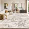 thumbnail image 2 of CHITOOMA 8'x10' Area Rugs, Washable Rugs for Living Room Non-Slip Low Pile Soft Distressed Abstract Rug, Indoor Vintage Neutral Carpet for Bedroom Dining Room Dorm Office, Beige, 2 of 12