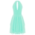 thumbnail image 2 of iiniim Kids Flower Girls Ruched Chiffon Junior Bridesmaid Dress Halter Neck Beaded Wedding Party 6-16, 2 of 7