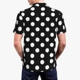 thumbnail image 4 of Daiia Black and White Polka Dot Pattern Men’s Polo Shirts,Solid Deck Shirt,Classic Fit, Breathable Cotton Polo for Casual and Sport Wear-Small, 4 of 9