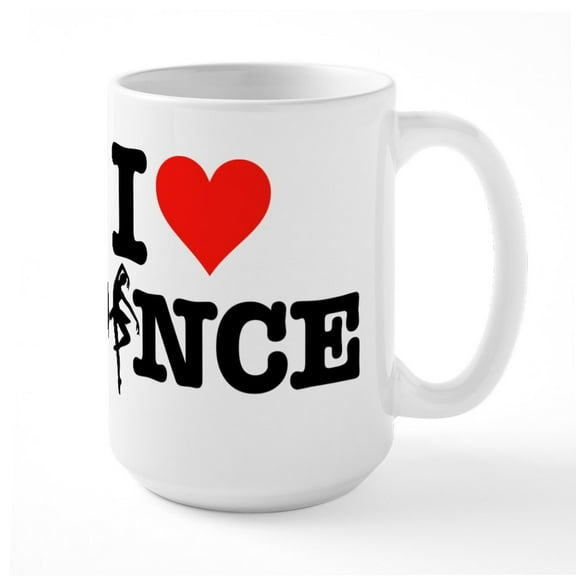 CafePress - I Heart Dance Large Mug - 15 oz Ceramic Large White Novelty Mug