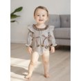thumbnail image 5 of BemeyourBBs Baby Girls Fall Romper Stripe Print Football Long Sleeve Jumpsuit, 5 of 9