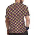 thumbnail image 2 of Wukai Mardi Gras Plaid Print Men's Short-Sleeved Mesh T-Shirt,Quick-Dry Short Sleeve Workout T-Shirt-XX-Large, 2 of 8