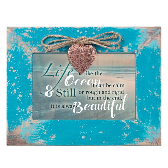 Cottage Garden Life Like Ocean Beautiful Calm Still Teal Distressed Jewelry Music Box Plays Wonderful World