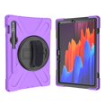 thumbnail image 2 of Dteck Case for Samsung Galaxy S7 11" SM-T870/T875 2020 Released 11-inch,360 Rotatable Kickstand Rubber Heavy Duty Drop Protection Shield Cover Handstrap Palmstrap Hard Shockproof Case,Purple, 2 of 7