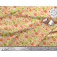 thumbnail image 3 of Soimoi Orange Cotton Cambric Fabric Flower Watercolor Printed Craft Fabric by The Yard 56 Inch Wide, 3 of 3
