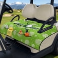 thumbnail image 2 of COEQINE Bag-Style Foldable Golf Cart Seat Cover, Compact Carry Design with Handle, Universal 51.2"x30.3" for Most 2-Seaters, Quilted Polyester, 4 Front Pockets, Green Golf Grit Print, 2 of 8