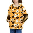 thumbnail image 3 of Suhoaziia Kids Hoodies 8-10 Halloween Cute Pumpkin Ghost Skull Graphic Tops Long Sleeve Sweatshirt with Pocket for Girls, 3 of 7